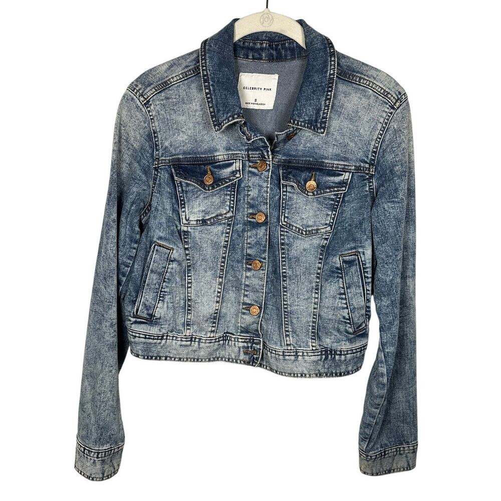 Celebrity Pink Light Acid Cotton Blend Jean Jacket Women's Small